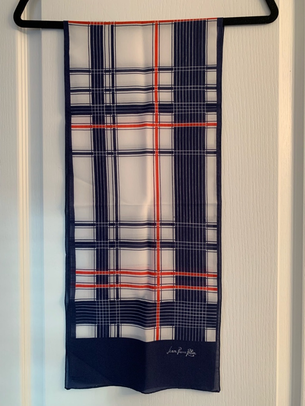 Patterned Scarf Duo in Navy, White & Red - Picture 3 of 7